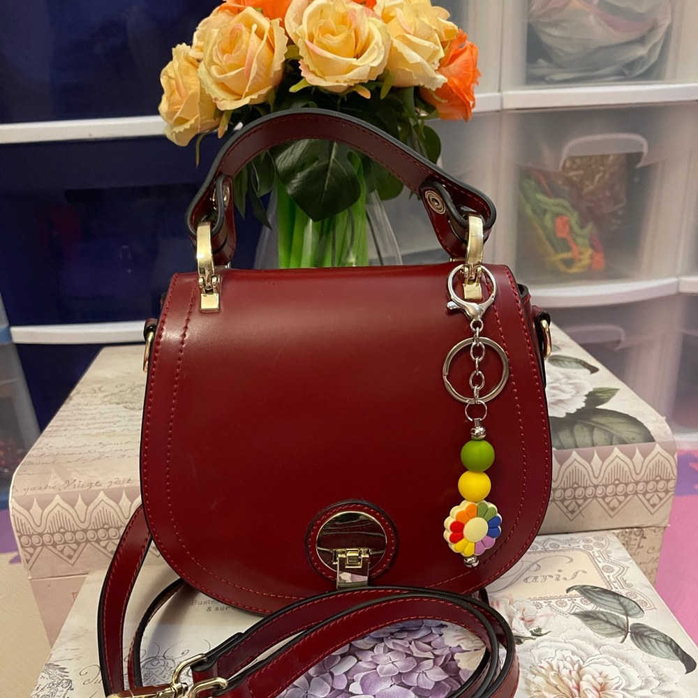 Elegant Red Leather Handbag